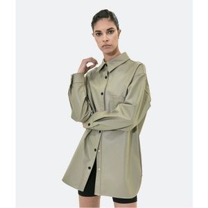 APPARIS vegan leather shirt jacket shacket